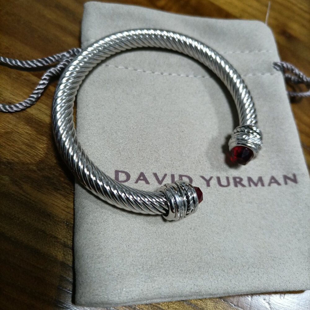 David Yurman Color Bracelet with Garnet and Pavé Diamonds,7mm
